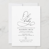 Simple Script baby shower Invitation Kaart (Voorkant)