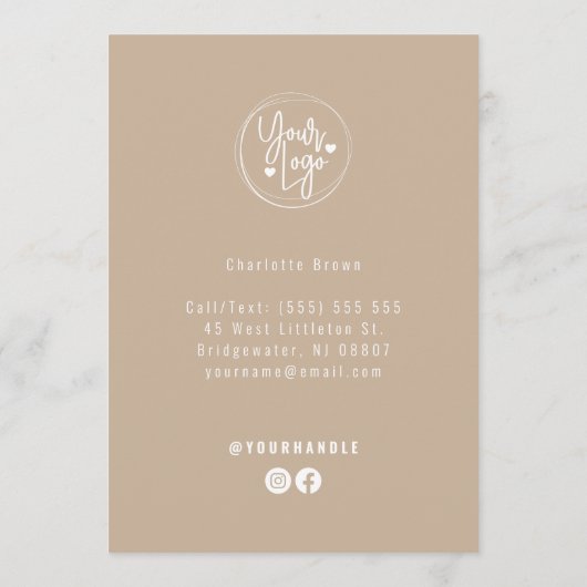 Simple Script Beige Salon Price List Service Menu (Achterkant)