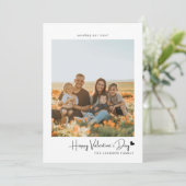 Simple Script Black Heart Valentijns Card Foto Kaart (Staand voorkant)
