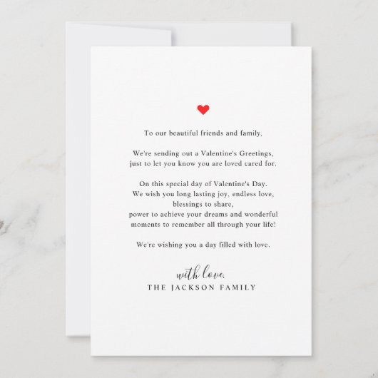 Simple Script Black Heart Valentijns Card Foto Kaart (Achterkant)