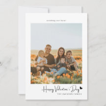 Simple Script Black Heart Valentijns Card Foto