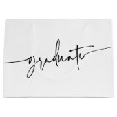 Simple Script Black White Afstuderen Gift Bag Groot Cadeauzakje (Voorkant)