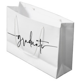 Simple Script Black White Afstuderen Gift Bag Groot Cadeauzakje