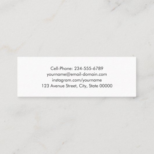 Simple Script Black White Graduation Insert Card Contactkaartje (Achterkant)