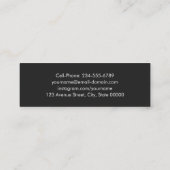 Simple Script Black White Graduation Insert Card Mini Visitekaartje (Achterkant)
