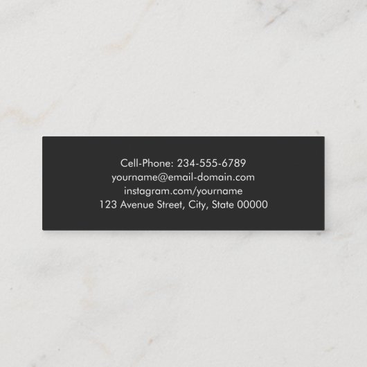 Simple Script Black White Graduation Insert Card Mini Visitekaartje (Achterkant)