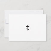 Simple Script Black White Orthodox Funeral         Bedankkaart (Achterkant)