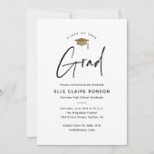 Simple Script Black & White Photo Afstuderen Aankondiging (Voorkant)