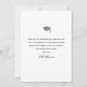 Simple Script Black & White Photo Afstuderen Bedankkaart (Achterkant)