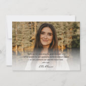 Simple Script Black & White Photo Afstuderen Bedankkaart (Achterkant)