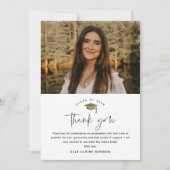 Simple Script Black & White Photo Afstuderen Bedankkaart (Voorkant)