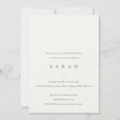 Simple Script Black White Quinceañera Invite Bedankkaart (Voorkant)