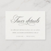 Simple Script Black White Weduwwebsite - Gegevens Informatiekaartje (Voorkant)