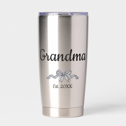 Simple Script Bow Grandma Est. Year Geïsoleerde Drinkbeker (Voorkant)