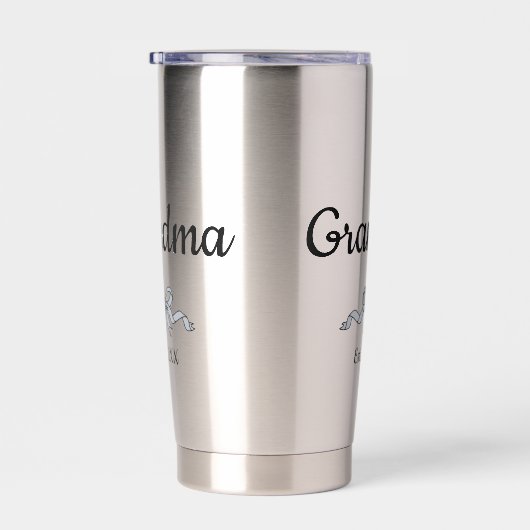 Simple Script Bow Grandma Est. Year Geïsoleerde Drinkbeker (Rechts)