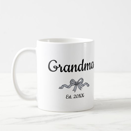 Simple Script Bow Grandma Est. Year Koffiemok (Links)