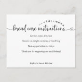 Simple Script Bread Care Instructions Bakery Bedankkaart (Voorkant)