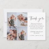 Simple Script Collage Baby Photo Bedankkaart (Voorkant)