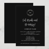 Simple Script Company Logo Christmas Party Zwart Kaart (Voorkant / Achterkant)