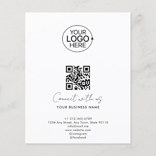 Simple Script Connect with US Logo QR Code Promo Flyer (Voorkant)