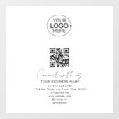 Simple Script Connect with US Logo QR Code Promo Raamsticker (Vel)
