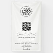 Simple Script Connect with US Logo QR Code Promo Spandoek (Verticaal)