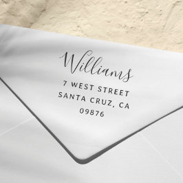 Simple Script Family Name Return-adres Zelfinktende Stempel
