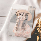 Simple Script Faux Vellum Overlay Photo Afstuderen Aankondiging