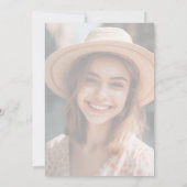 Simple Script Faux Vellum Overlay Photo Afstuderen Aankondiging (Achterkant)