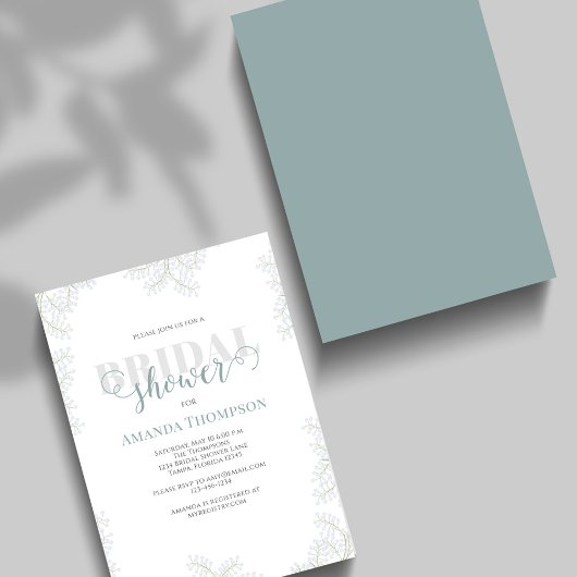 Simple Script Floral Bridal Shower Custom Kaart