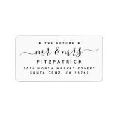 Simple Script Future Mr Mrs Wedding Return Address Etiket (Voorkant)