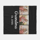 Simple Script Grandma Est. 3 Photo Year Fleece Deken (Voorkant (Horizontaal))