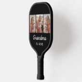 Simple Script Grandma Est. 3 Photo Year Pickleball Paddle (Links)