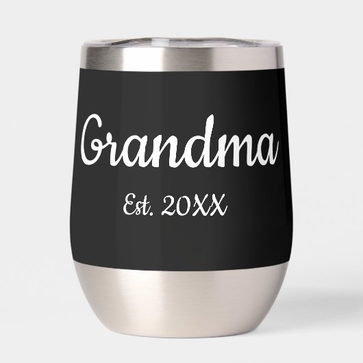 Simple Script Grandma Est.Photo Year Black (Achterkant)