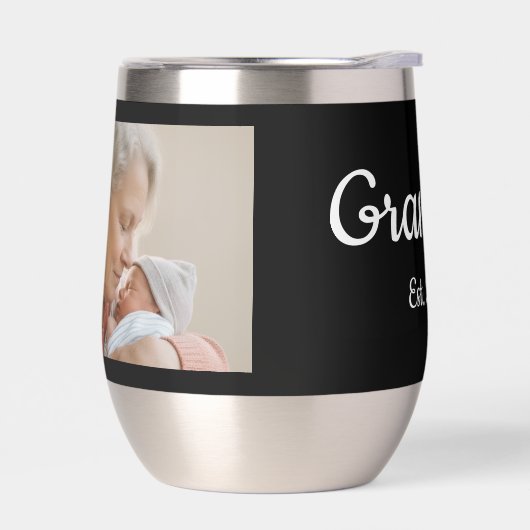 Simple Script Grandma Est.Photo Year Black (Links)