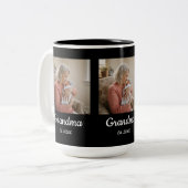 Simple Script Grandma Est.Photo Year Black Tweekleurige Koffiemok (Voorkant links)