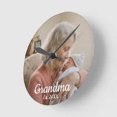 Simple Script Grandma Est.Photo Year Ronde Klok (Hoek)