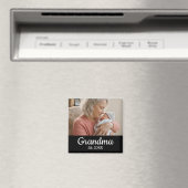 Simple Script Grandma Photo Year Est. Magnet (Insitu (Vaatwasser))