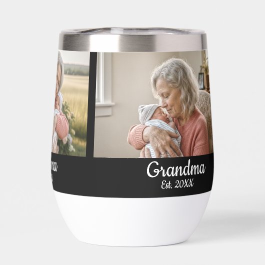 Simple Script Grandma Year Est. 3 Photo (Achterkant)