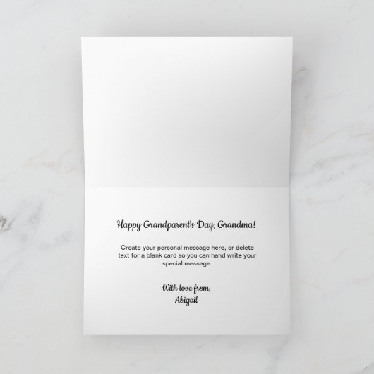  Simple Script Grandma Year Est. 3 Photo Kaart (Binnen)