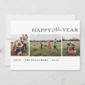 Simple Script Happy New Year Photo Holiday Card Feestdagenkaart (Voorkant)