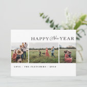 Simple Script Happy New Year Photo Holiday Card Feestdagenkaart (Staand voorkant)