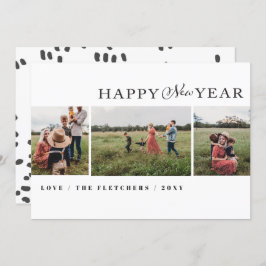Simple Script Happy New Year Photo Holiday Card Feestdagenkaart