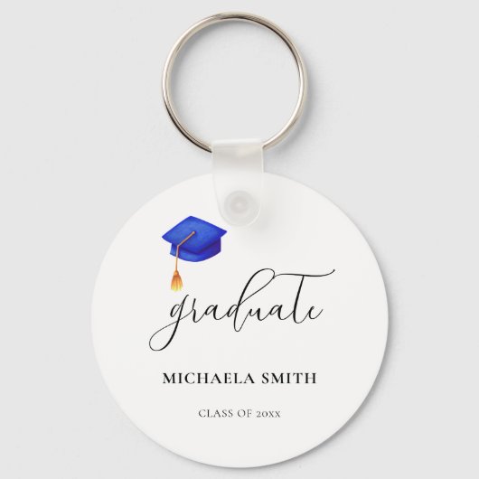 Simple Script High School Afstuderen Foto Sleutelhanger (Voorkant)