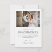 Simple Script Love Heart Minimalist Weduwfoto Bedankkaart (Achterkant)