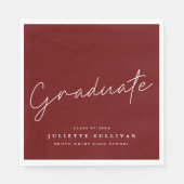 Simple Script Maroon Graduation Party Servet (Voorkant)