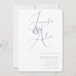 Simple Script Minimalist Photo Collage Wedding Kaart