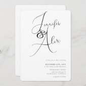 Simple Script Minimalist Photo Collage Wedding  Kaart (Voorkant / Achterkant)