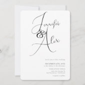 Simple Script Minimalist Photo Collage Wedding  Kaart (Voorkant)