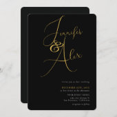 Simple Script Minimalist Photo Collage Wedding Kaart (Voorkant / Achterkant)